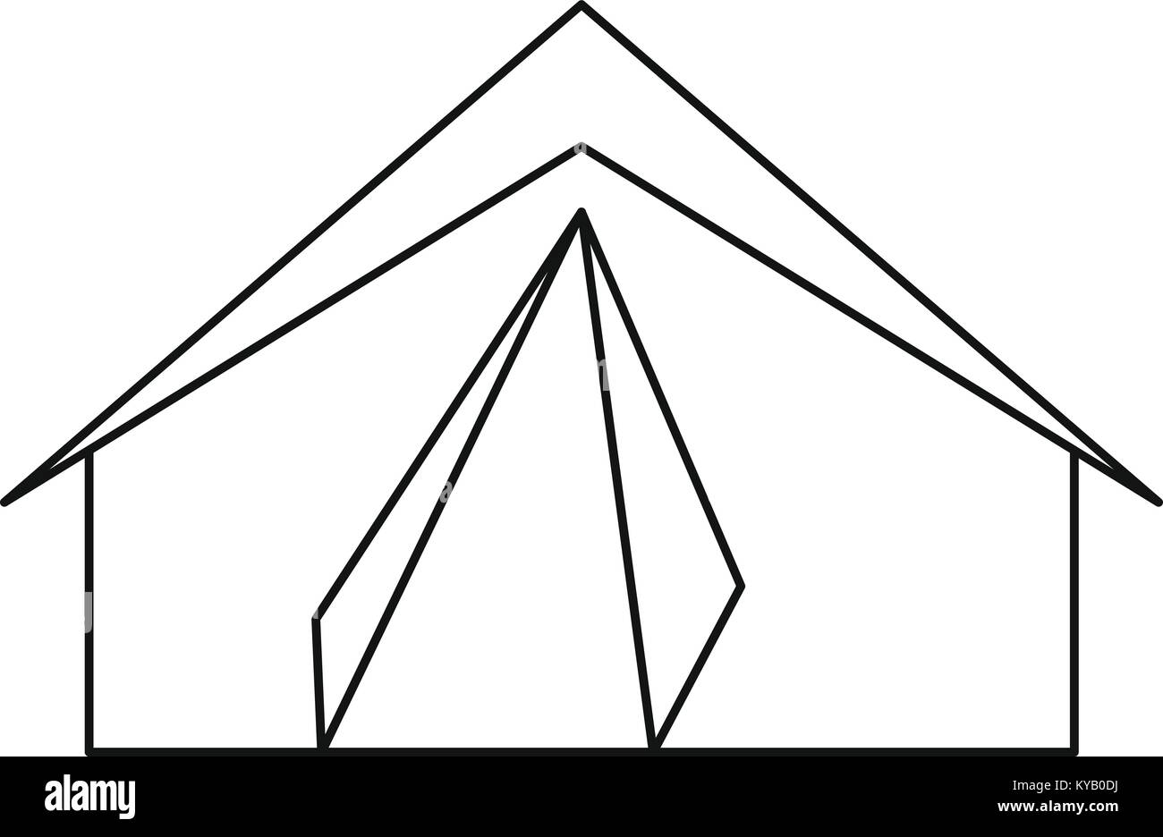 Tourist tent icon. Outline illustration of tourist tent vector icon for ...
