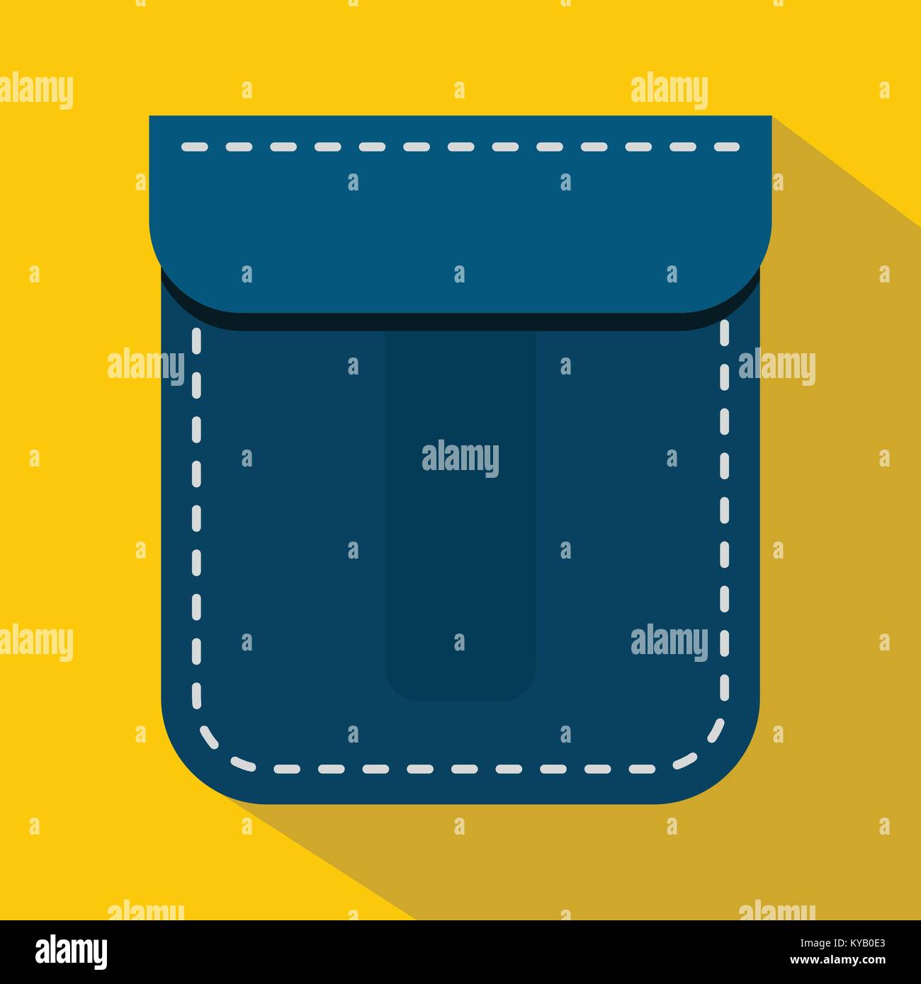 Blue pocket icon. Flat illustration of blue pocket vector icon for web ...
