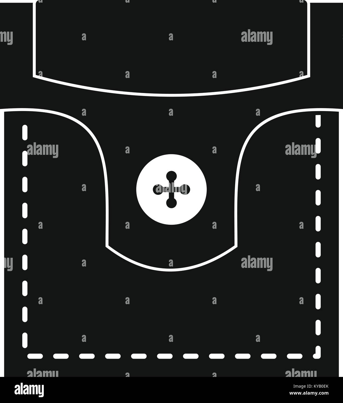 Valve pocket with button icon. Simple illustration of valve pocket with ...