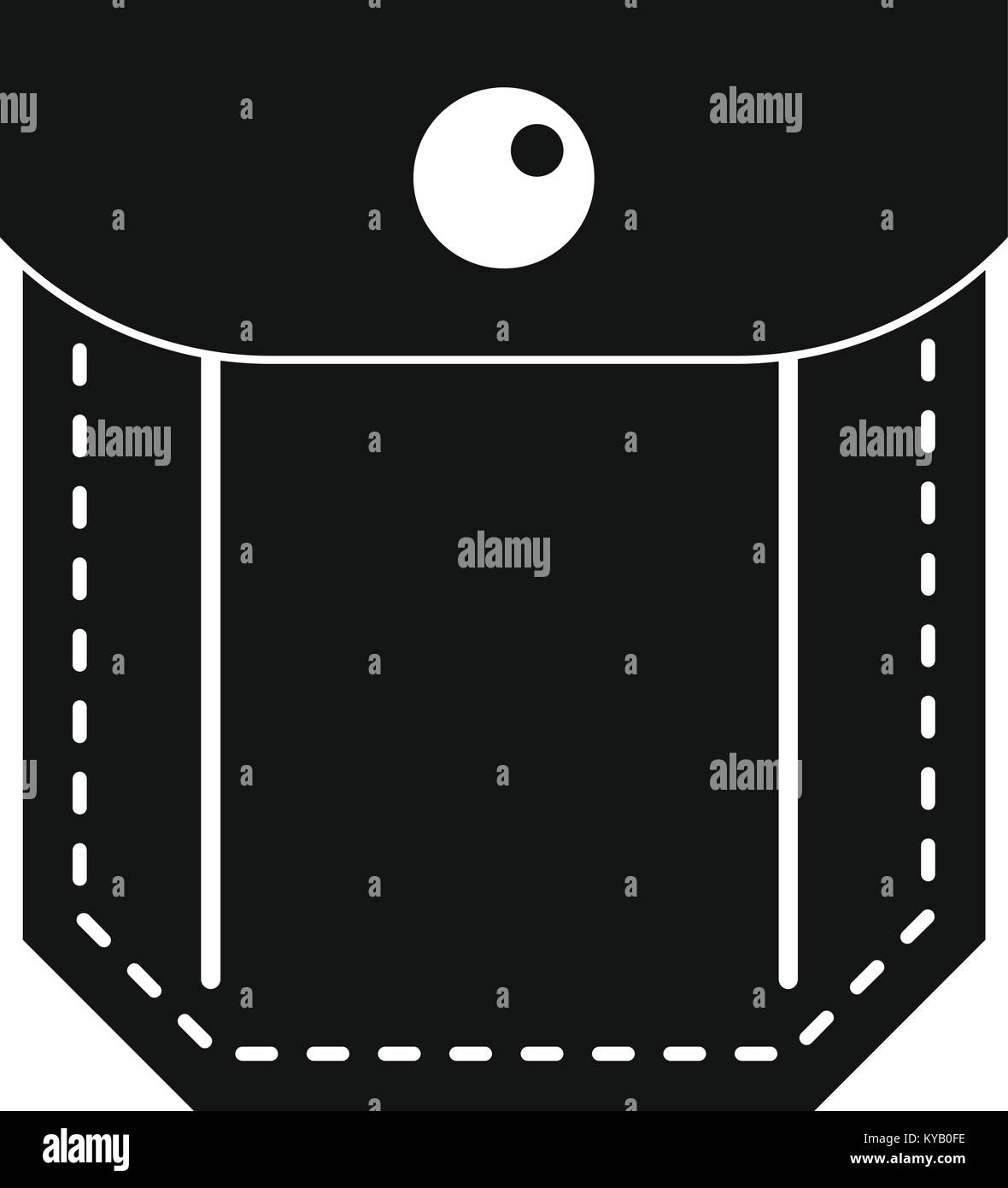 Pocket with valve and button icon. Simple illustration of pocket with ...
