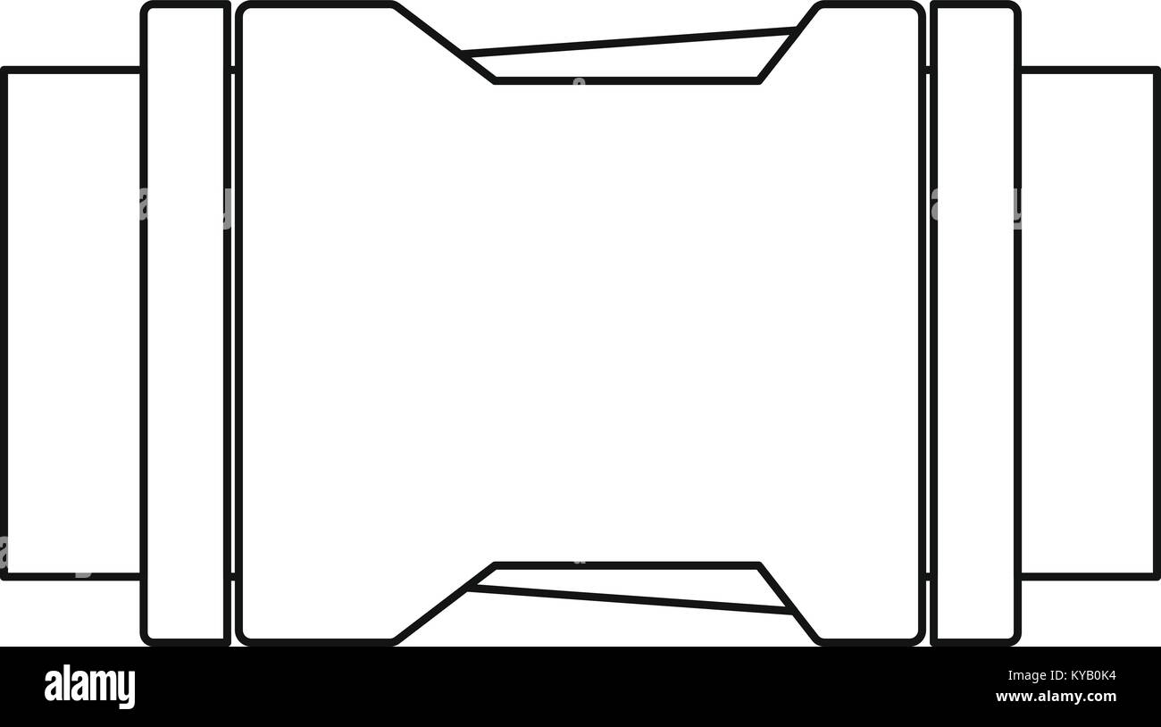 Locked black plastic buckle on strap icon. Outline illustration of ...