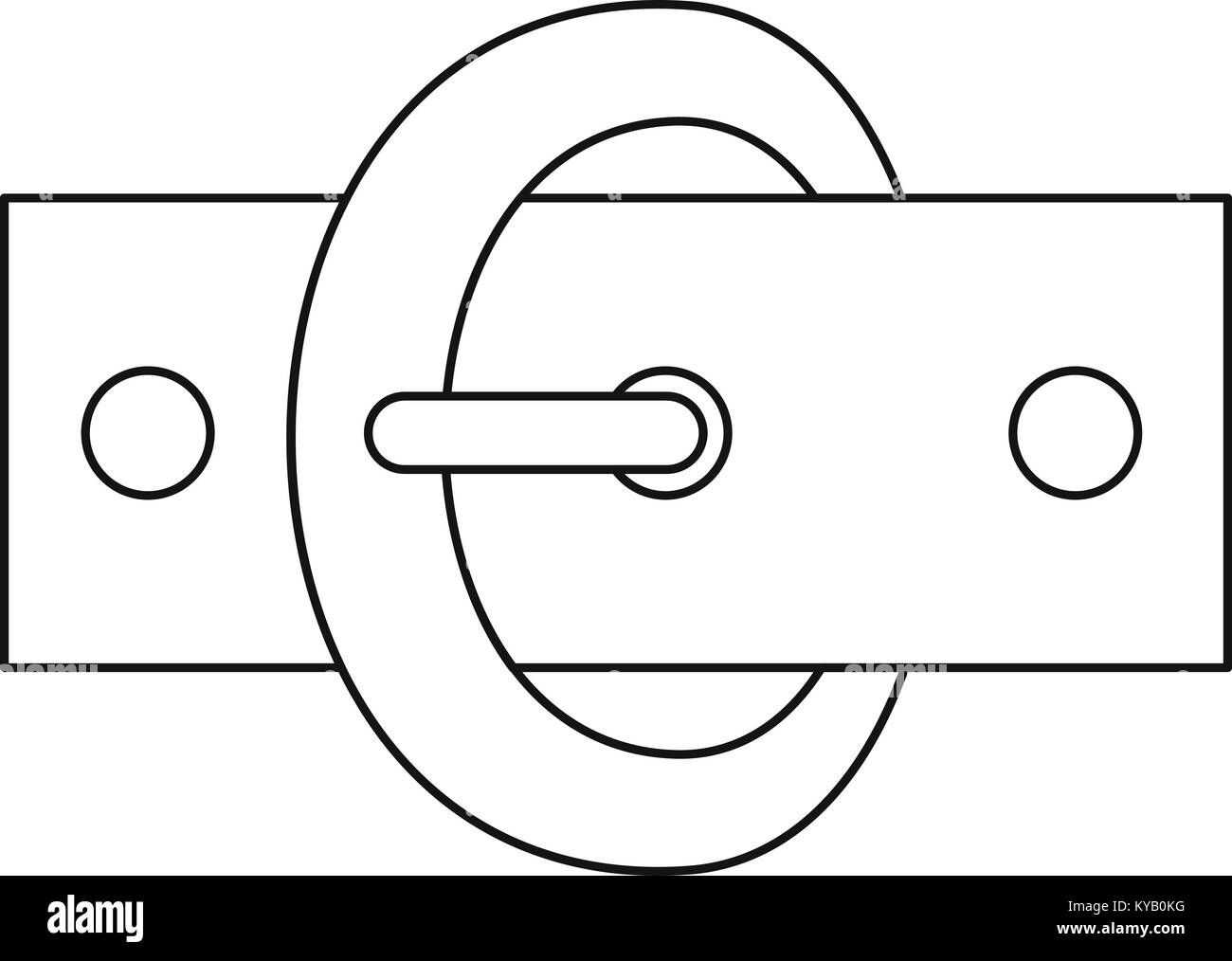 Oval buckle icon. Outline illustration of oval buckle vector icon for ...
