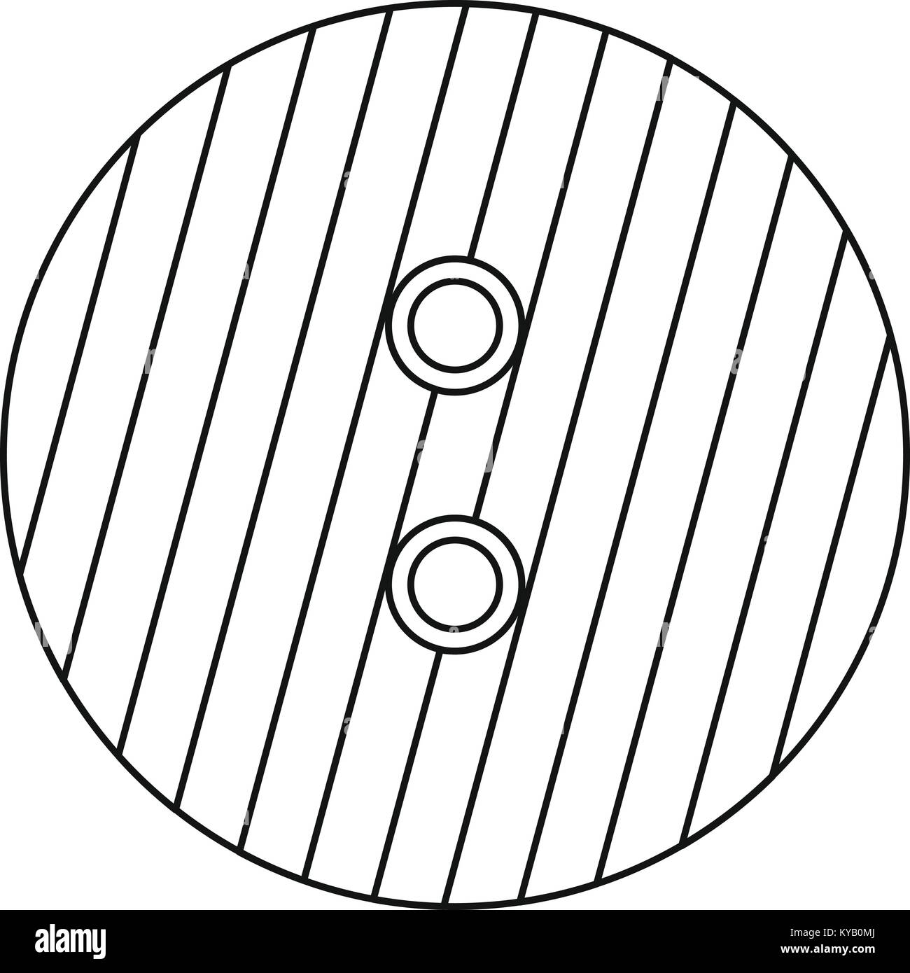 Button with stripes icon. Outline illustration of button with stripes ...