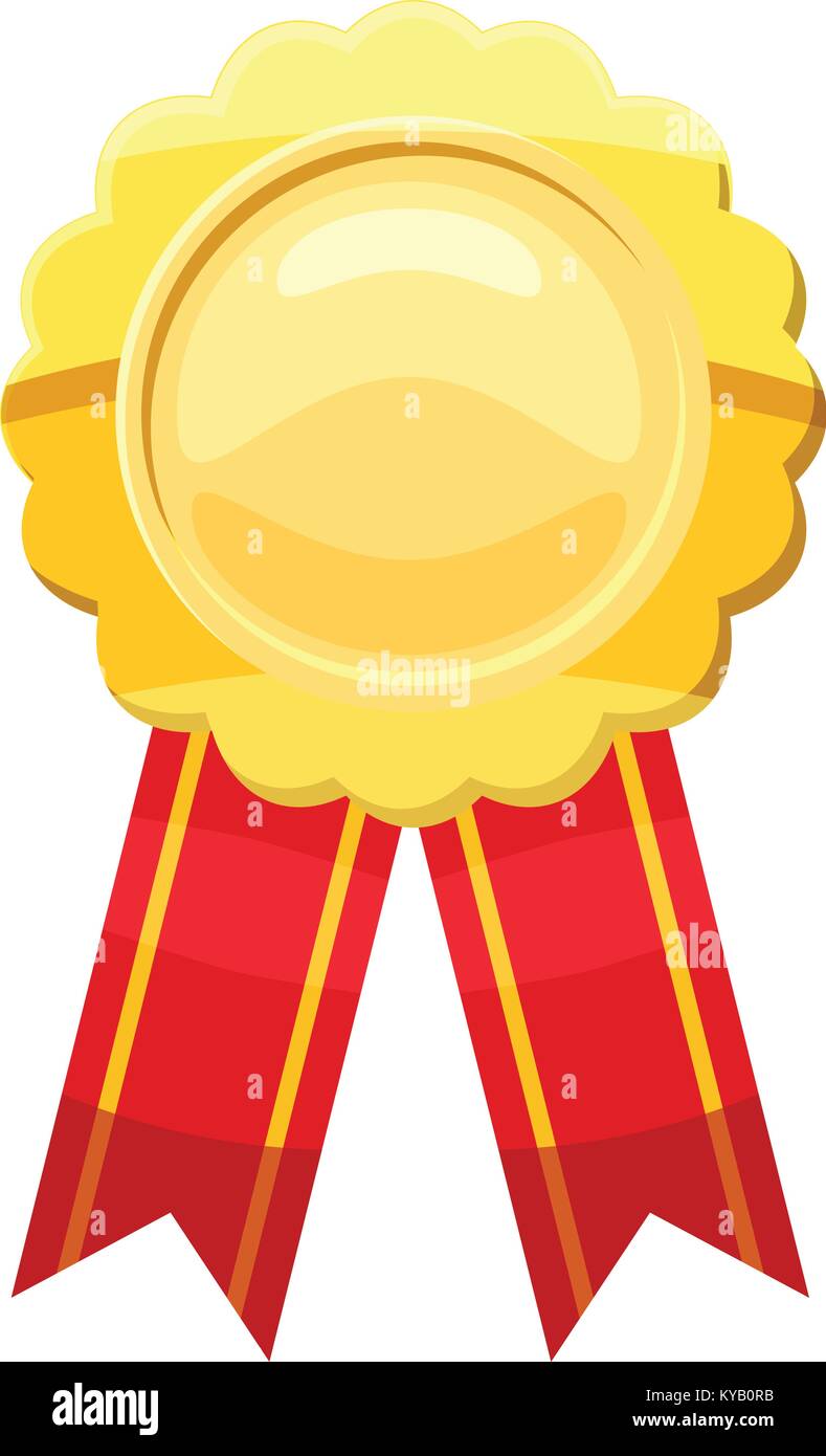 Gold award ribbon icon. Cartoon illustration of gold award ribbon vector  icon for web Stock Vector Image & Art - Alamy