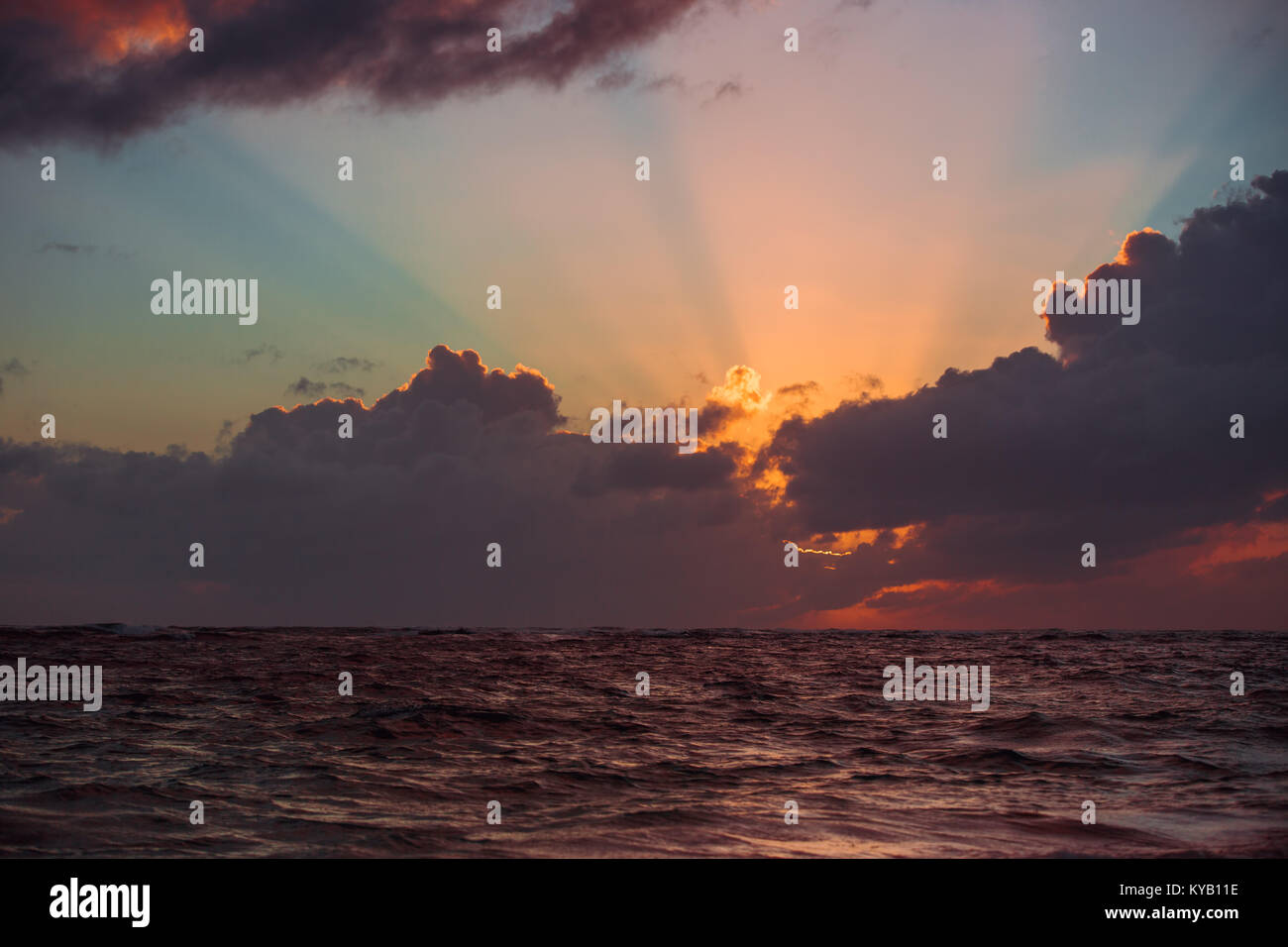 Beautiful cloudscape over the sea, sunrise shot Stock Photo - Alamy