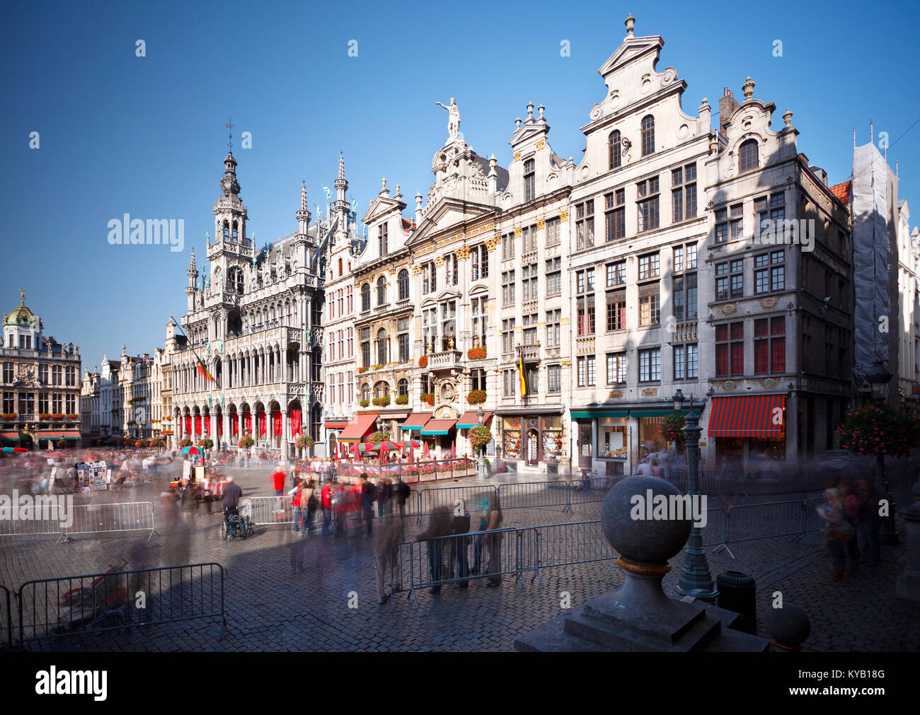 Daytime long exposure shot of the Grand Place in Brussels, Belgium. Stock Photo