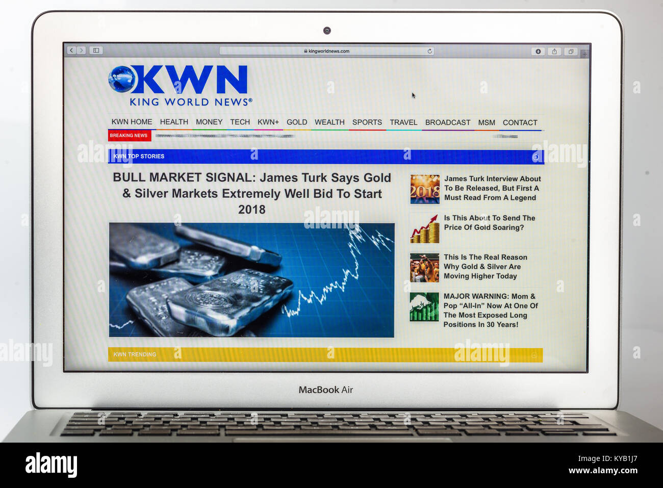 King World New alternative Financial news media site (Editorial use only) Stock Photo