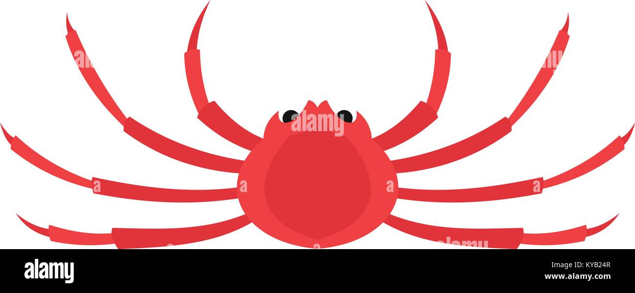 Japanese spider crab icon flat isolated on white background vector illustration Stock Vector