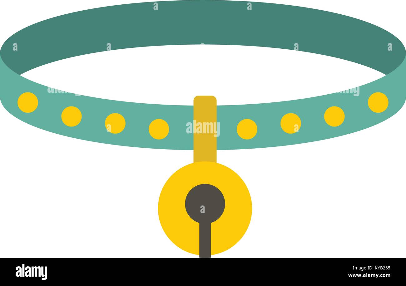Cat collar icon flat isolated on white background vector illustration ...