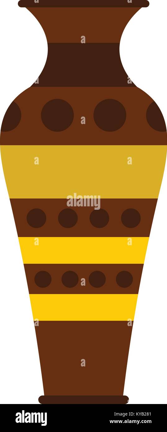 Egyptian pottery vessel icon flat isolated on white background vector ...