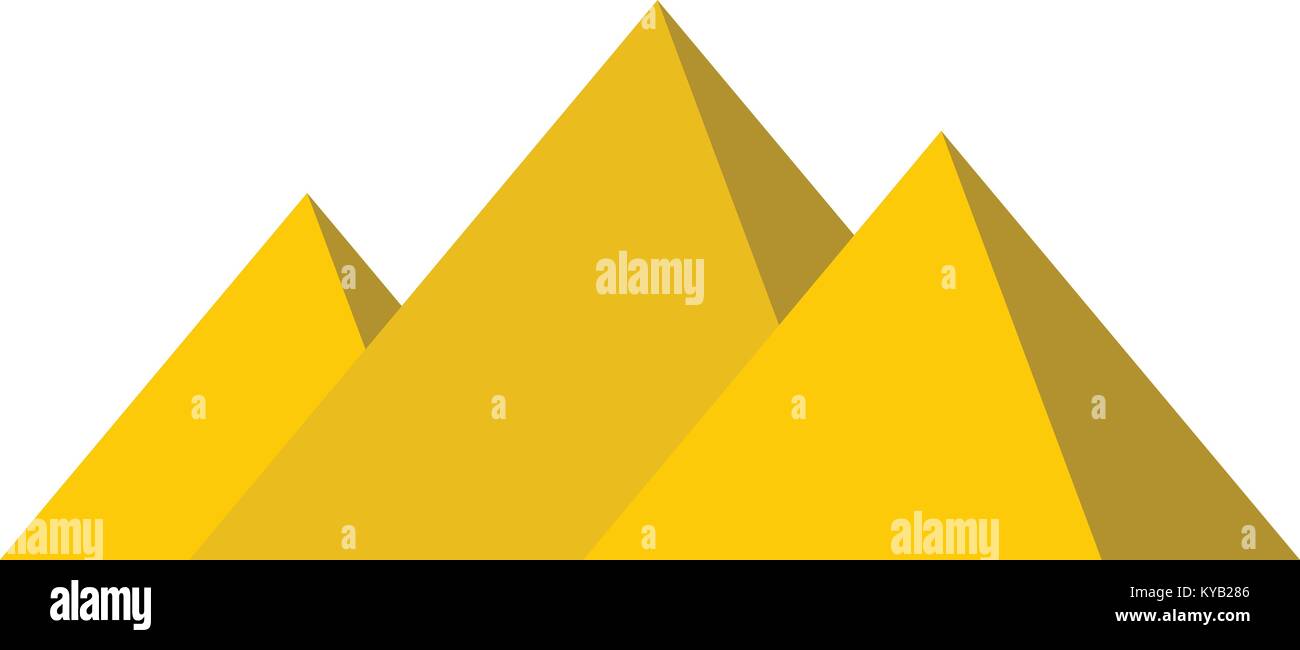 Egyptian Giza pyramids icon flat isolated on white background vector ...