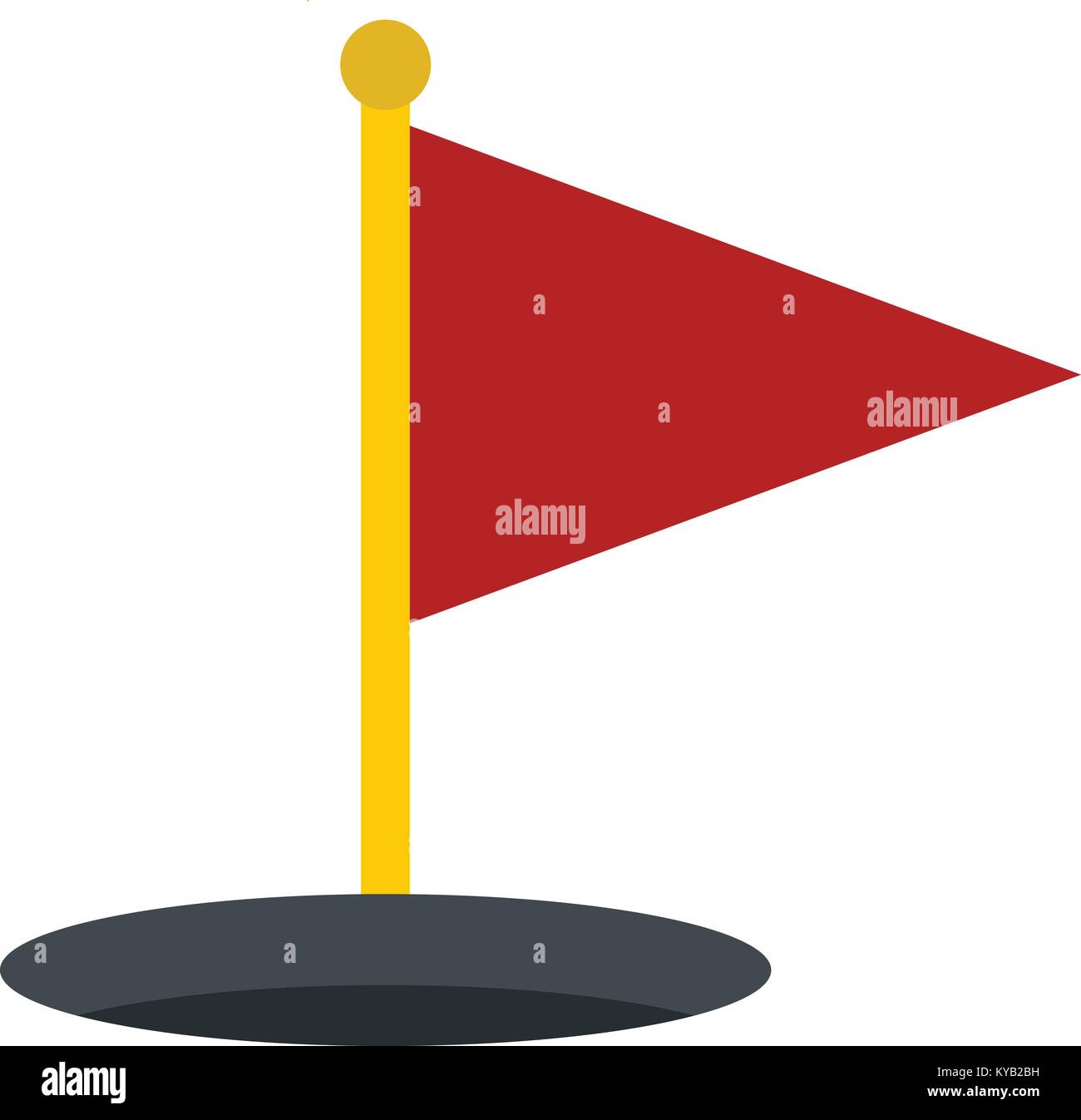 Red golf flag icon flat isolated on white background vector ...