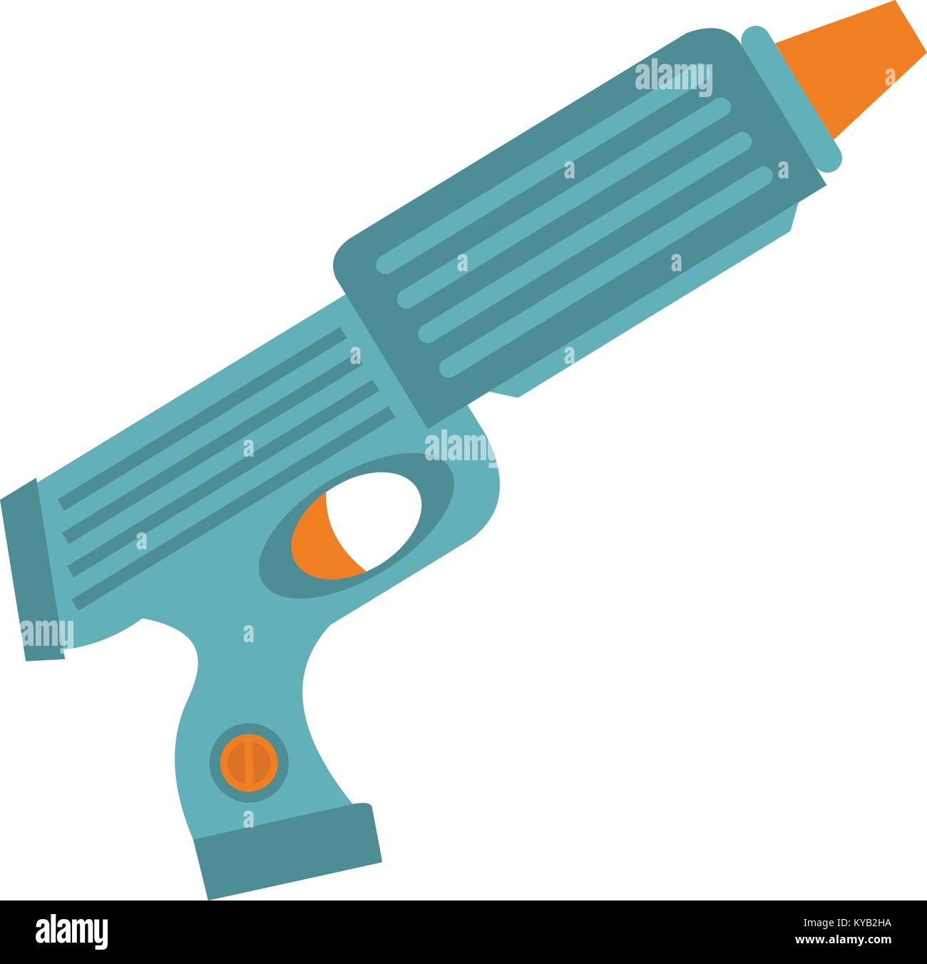 Blue plastic water gun icon flat isolated on white background vector ...