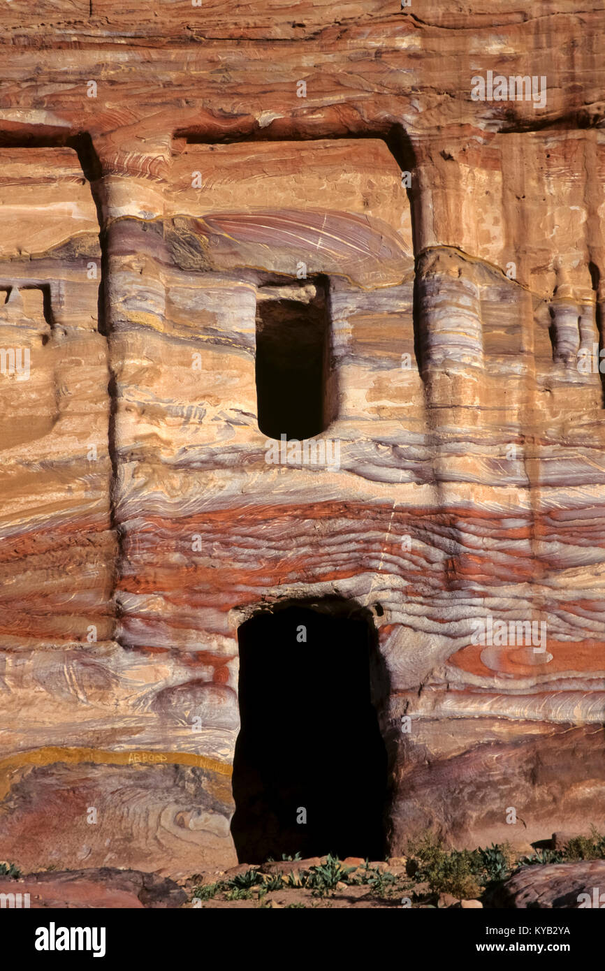 Sandstone Tomb. Petra. Jordan Stock Photo