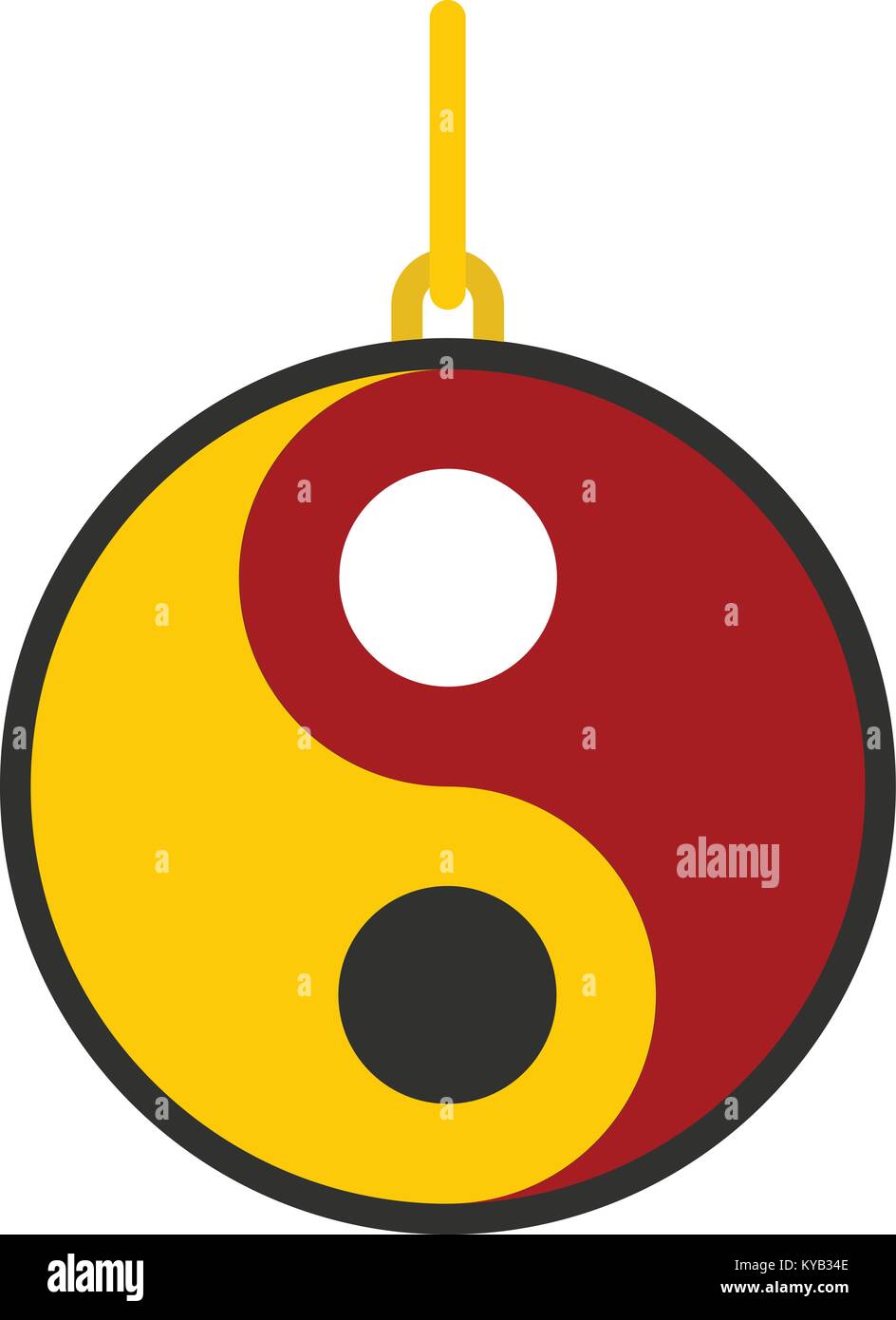 Ying yang symbol of harmony and balance icon flat isolated on white ...