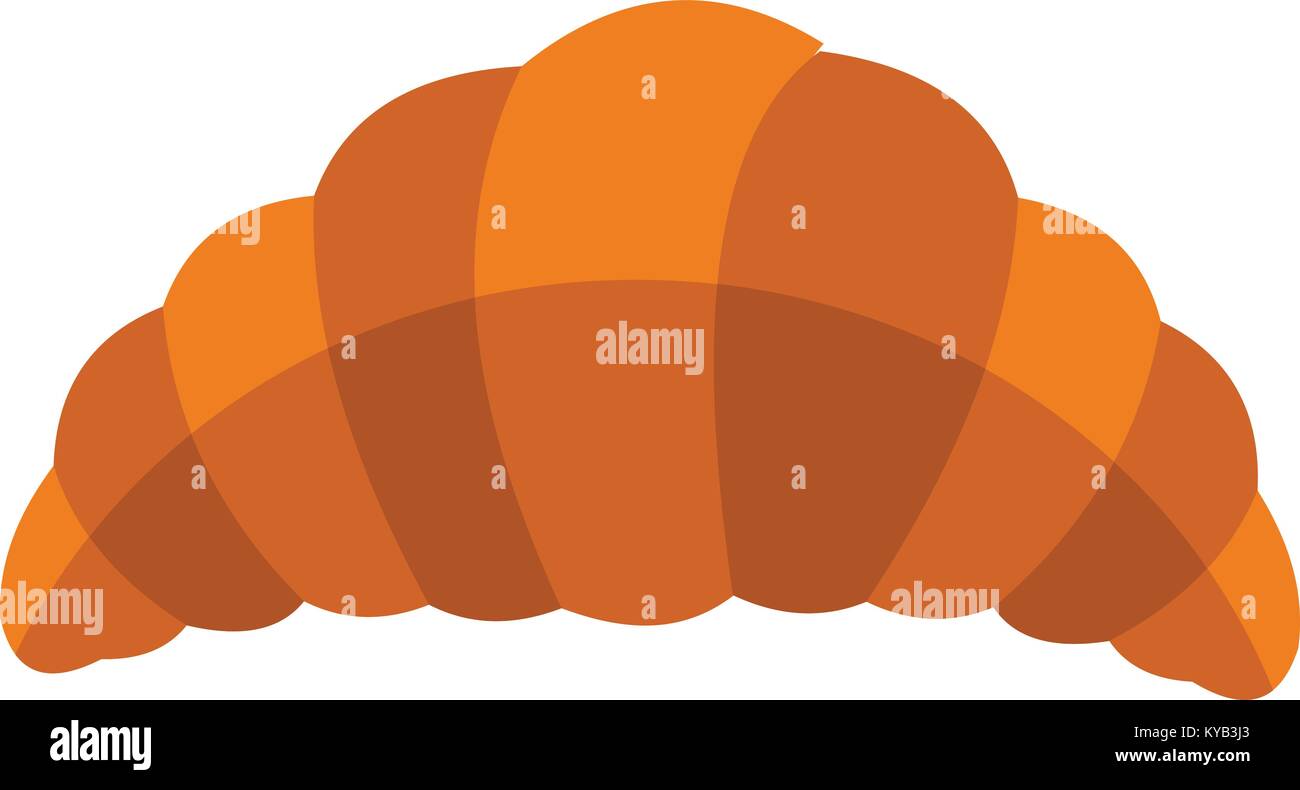 Fresh and tasty croissant icon flat isolated on white background vector ...