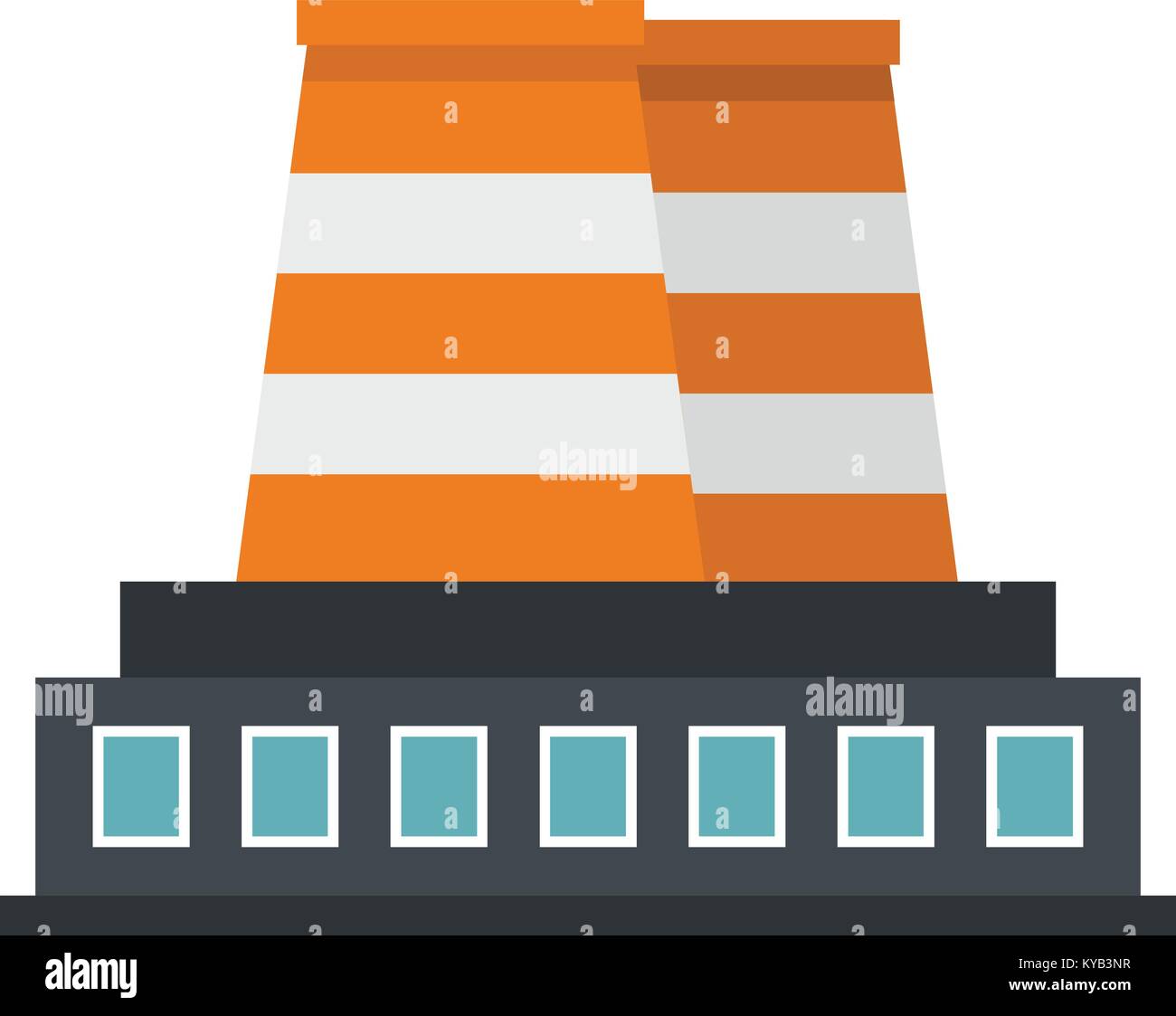Industrial building icon flat isolated on white background vector ...