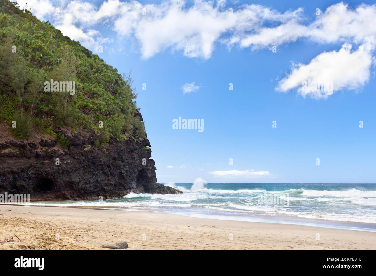 Hanakapiai Beach, one of the worlds most dangerous beaches at the Na