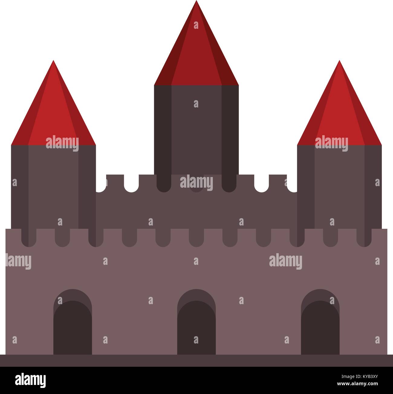 Castle tower icon flat isolated on white background vector illustration ...