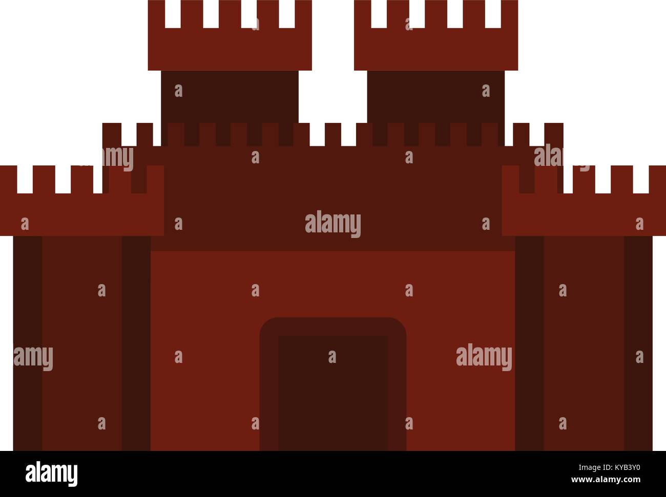 Fortress with gate icon flat isolated on white background vector ...