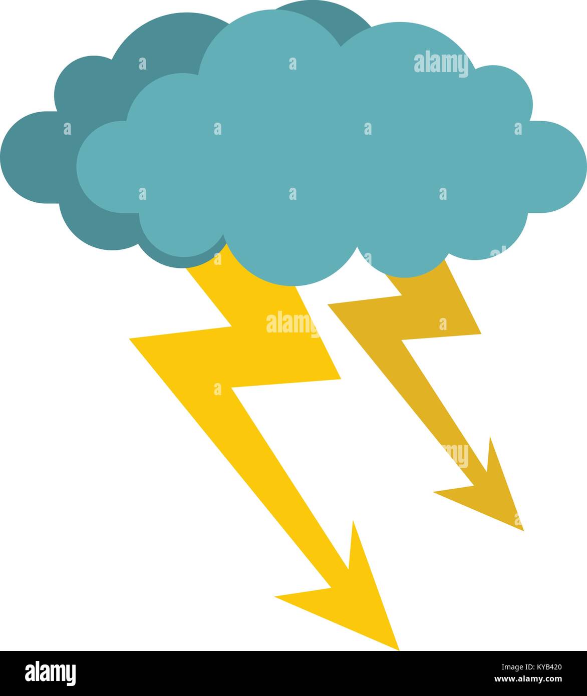 Cloud storm icon flat isolated on white background vector illustration ...