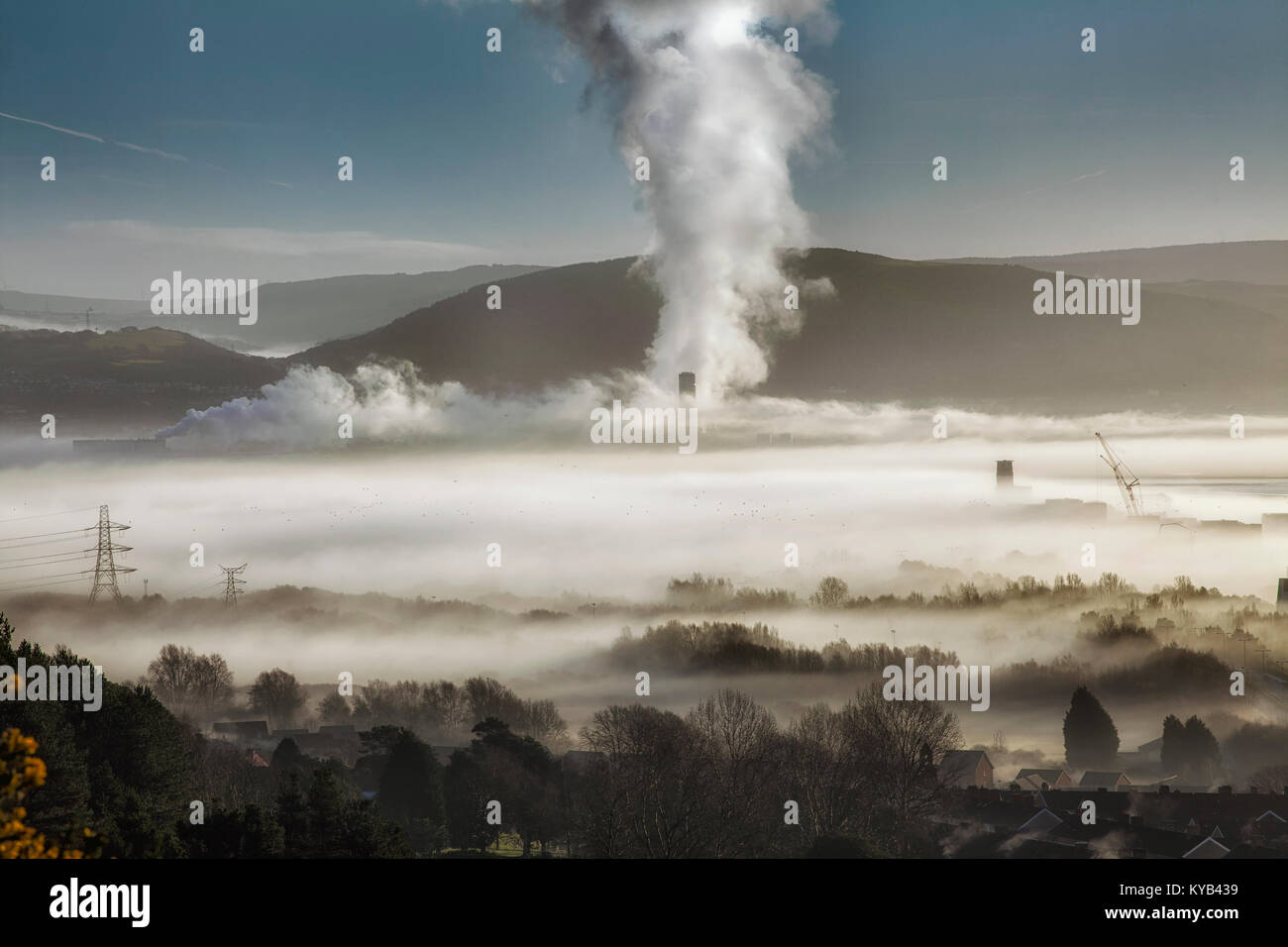 Baglan Bay power station Stock Photo