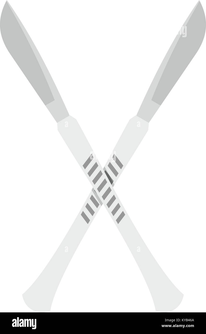Crossed scalpels icon flat isolated on white background vector