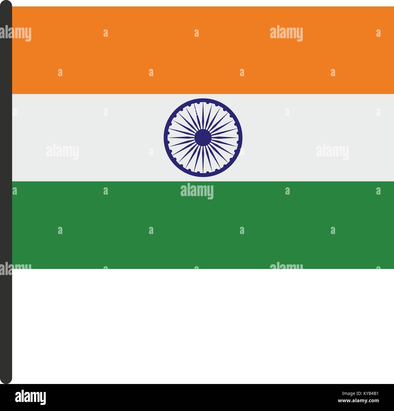 Indian flag icon flat isolated on white background vector illustration ...
