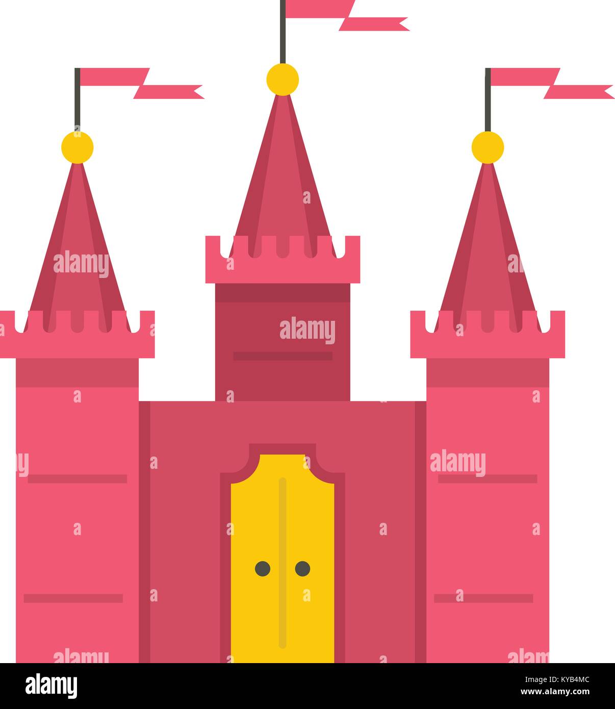 Castle icon flat isolated on white background vector illustration Stock ...