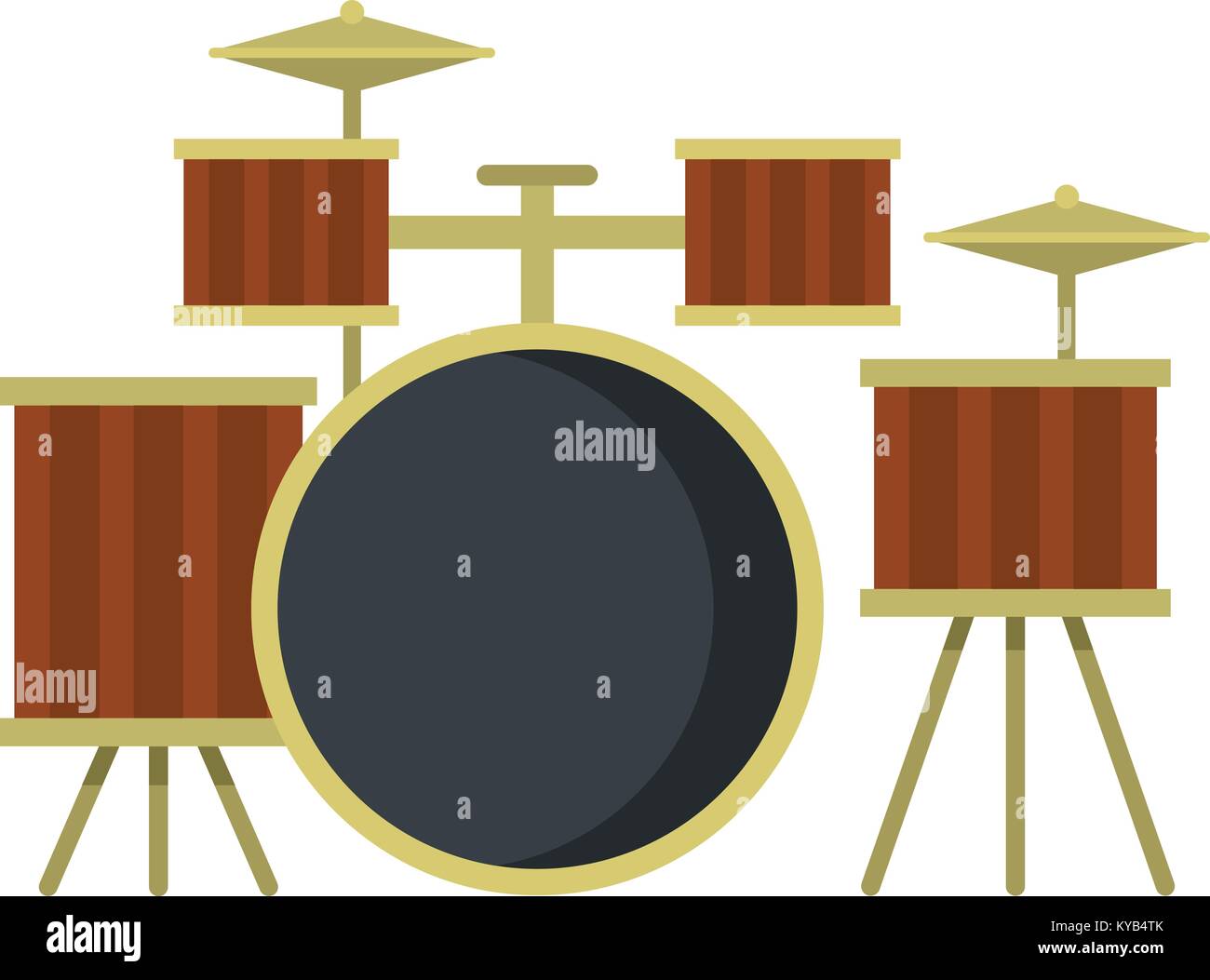 Drum setting icon flat isolated on white background vector illustration ...