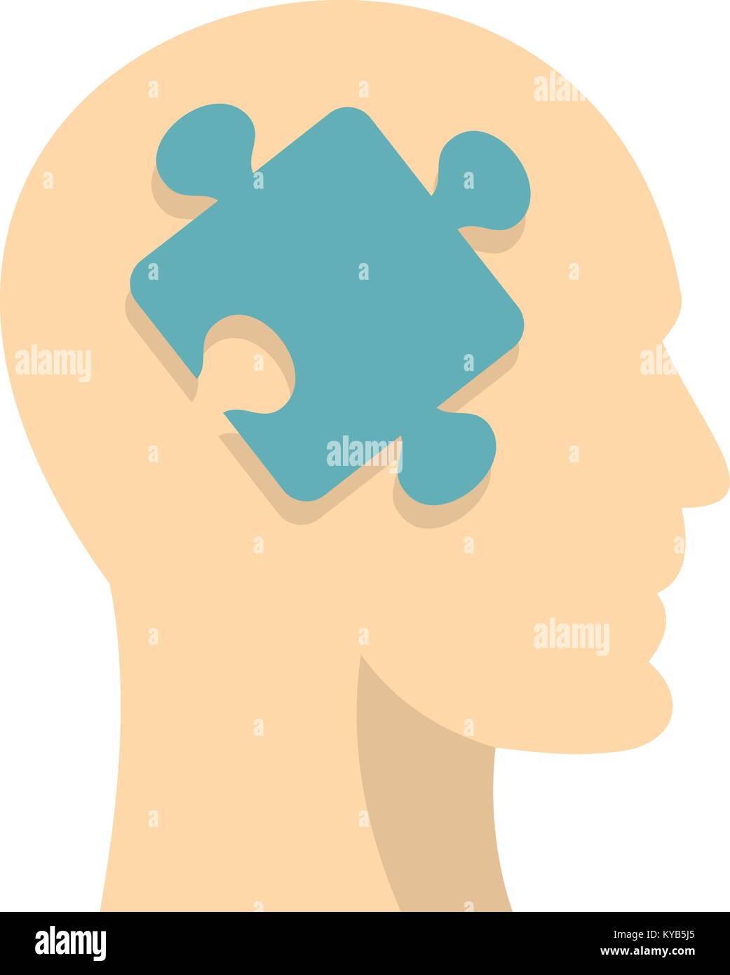 Head silhouette with jigsaw puzzle icon isolated Stock Vector Image ...