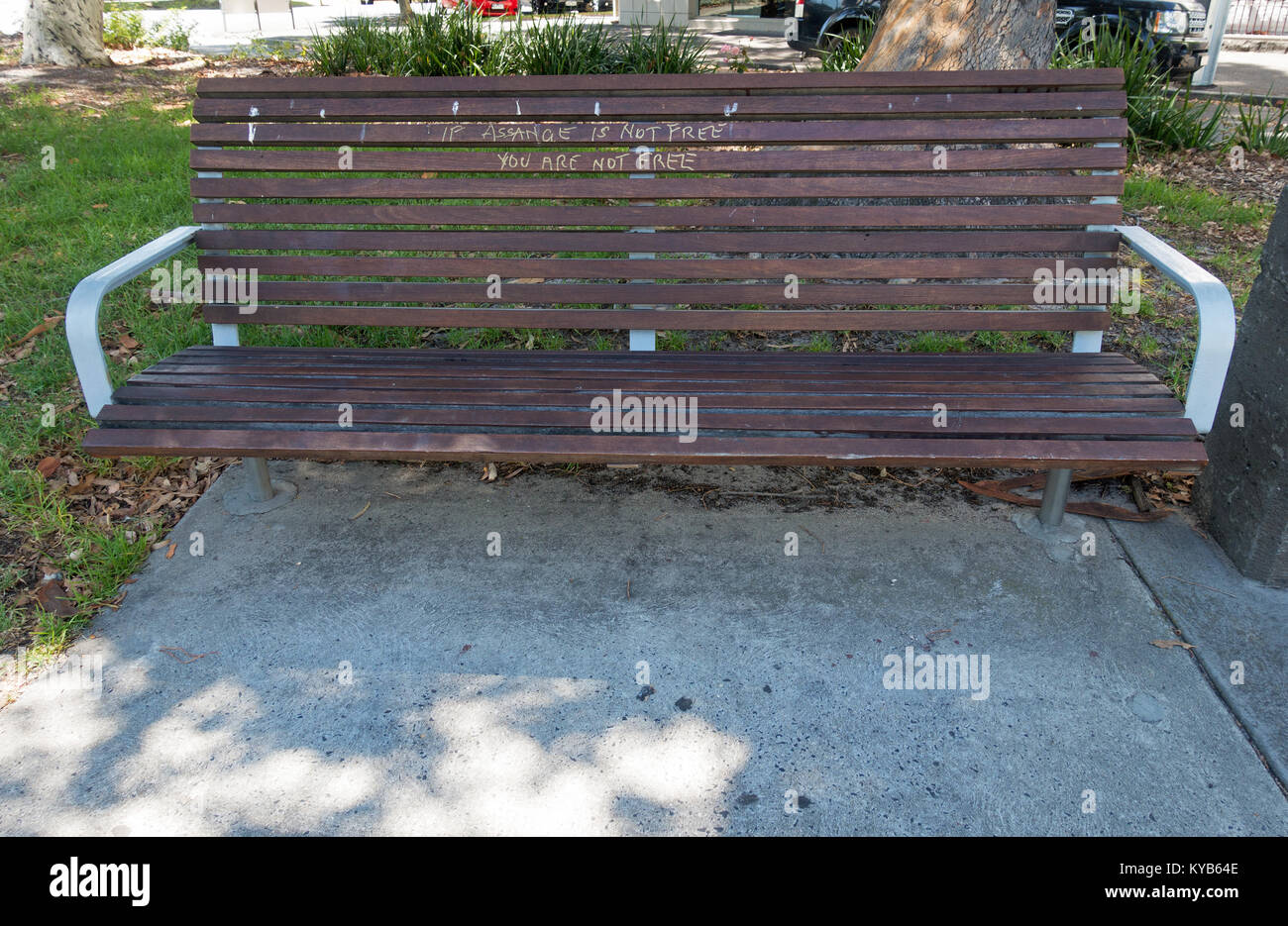 Public Park Bench In Victoria Street Port Melbourne With