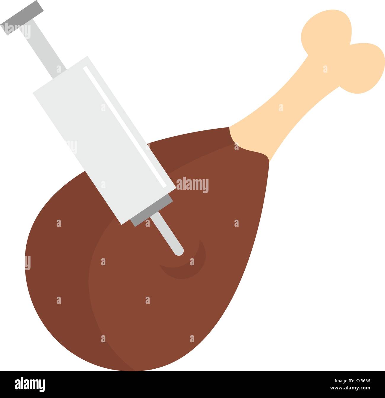 Syringe in meat leg icon isolated Stock Vector Image & Art - Alamy
