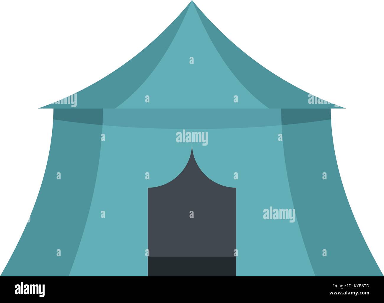 Blue yellow tourist tent for travel, camping icon Stock Vector Image ...