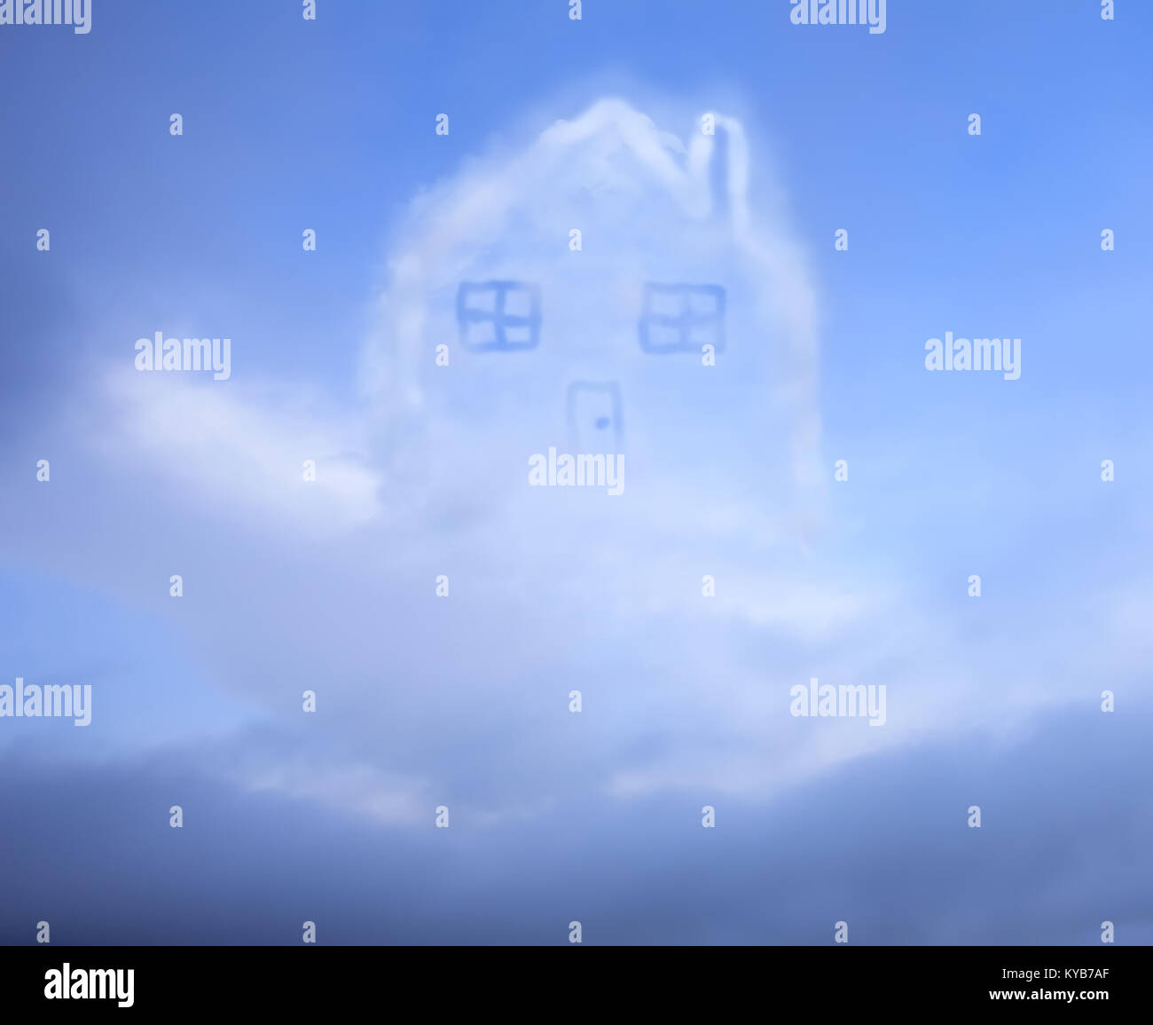 abstract dream house in sky made from clouds Stock Photo - Alamy