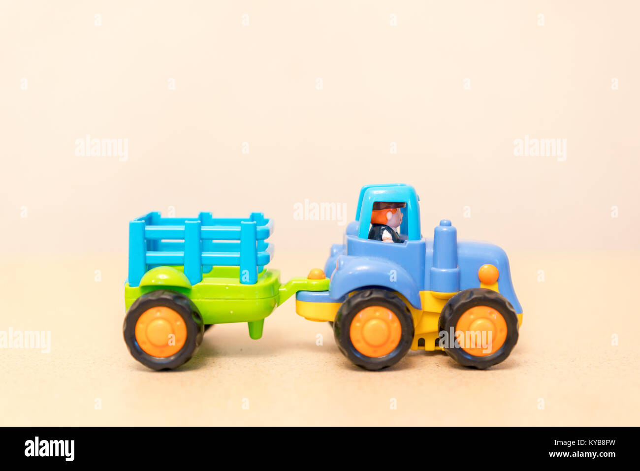 Child tractor with trailer Stock Photo Alamy