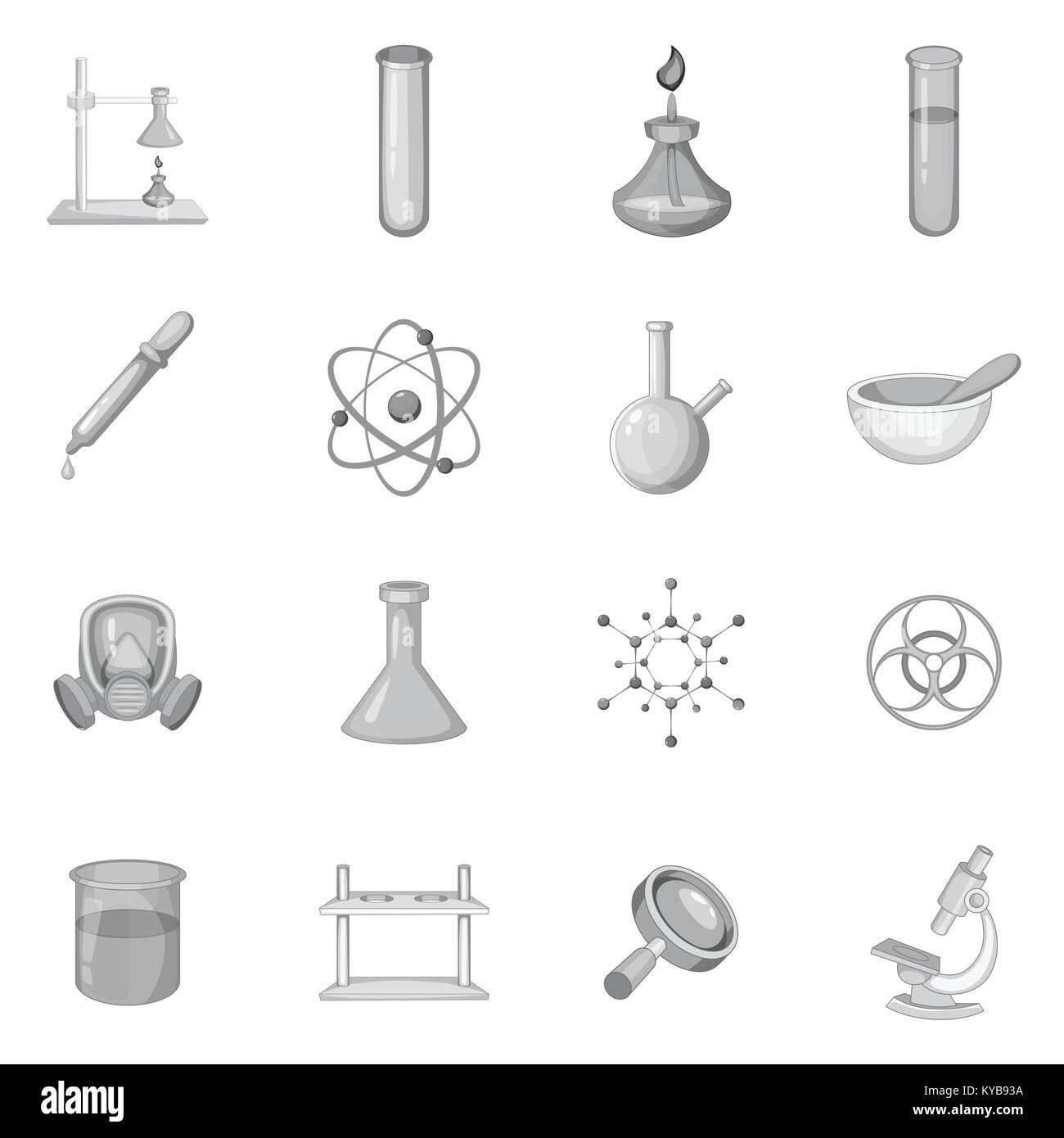 Chemical lab icons set monochrome Stock Vector Image & Art - Alamy