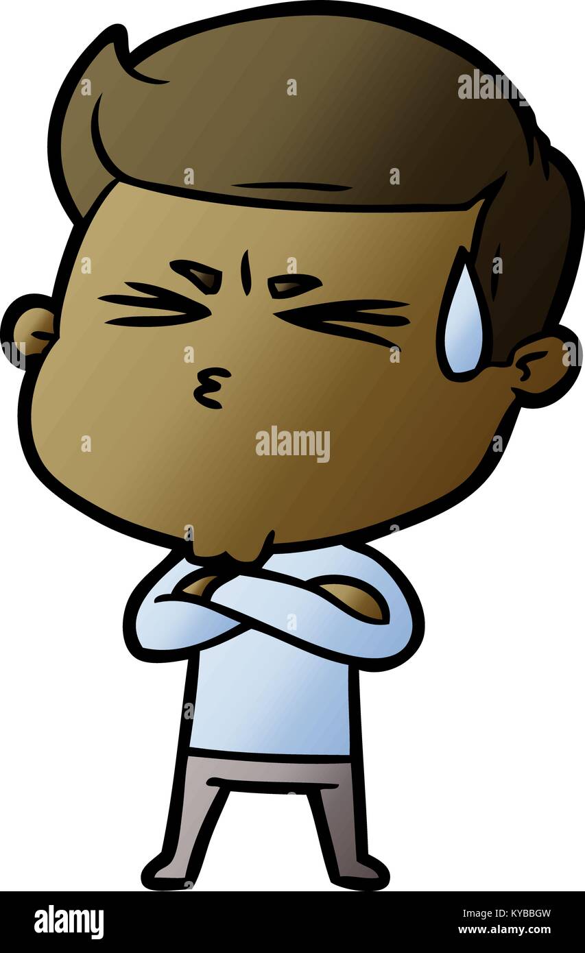 cartoon man sweating Stock Vector Image & Art - Alamy