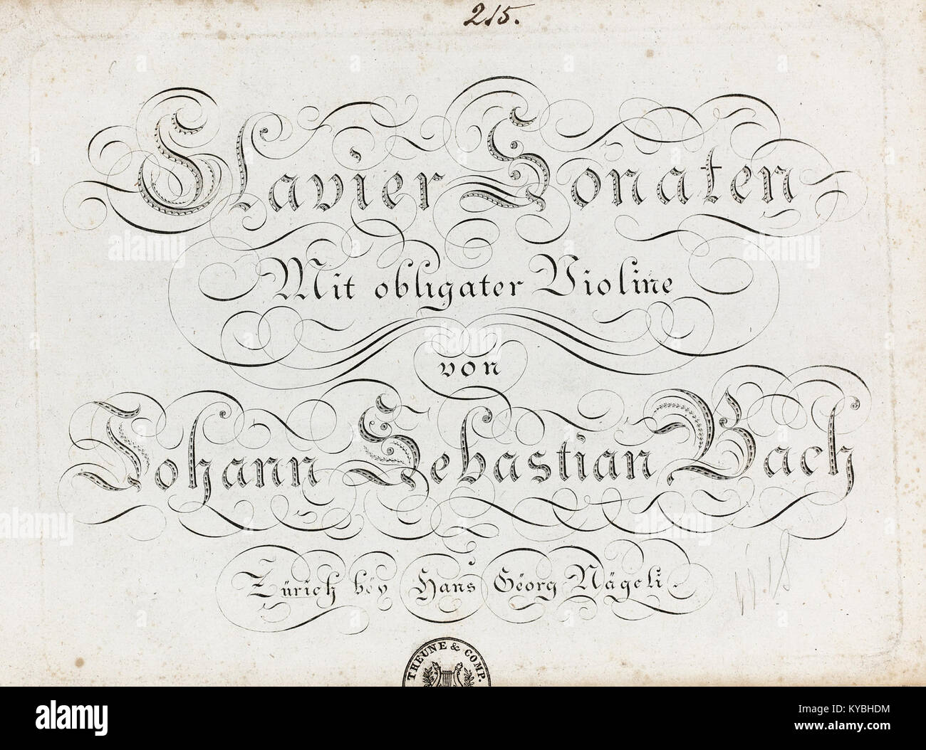 Nägeli BWV1014-1019 Sotheby Stock Photo