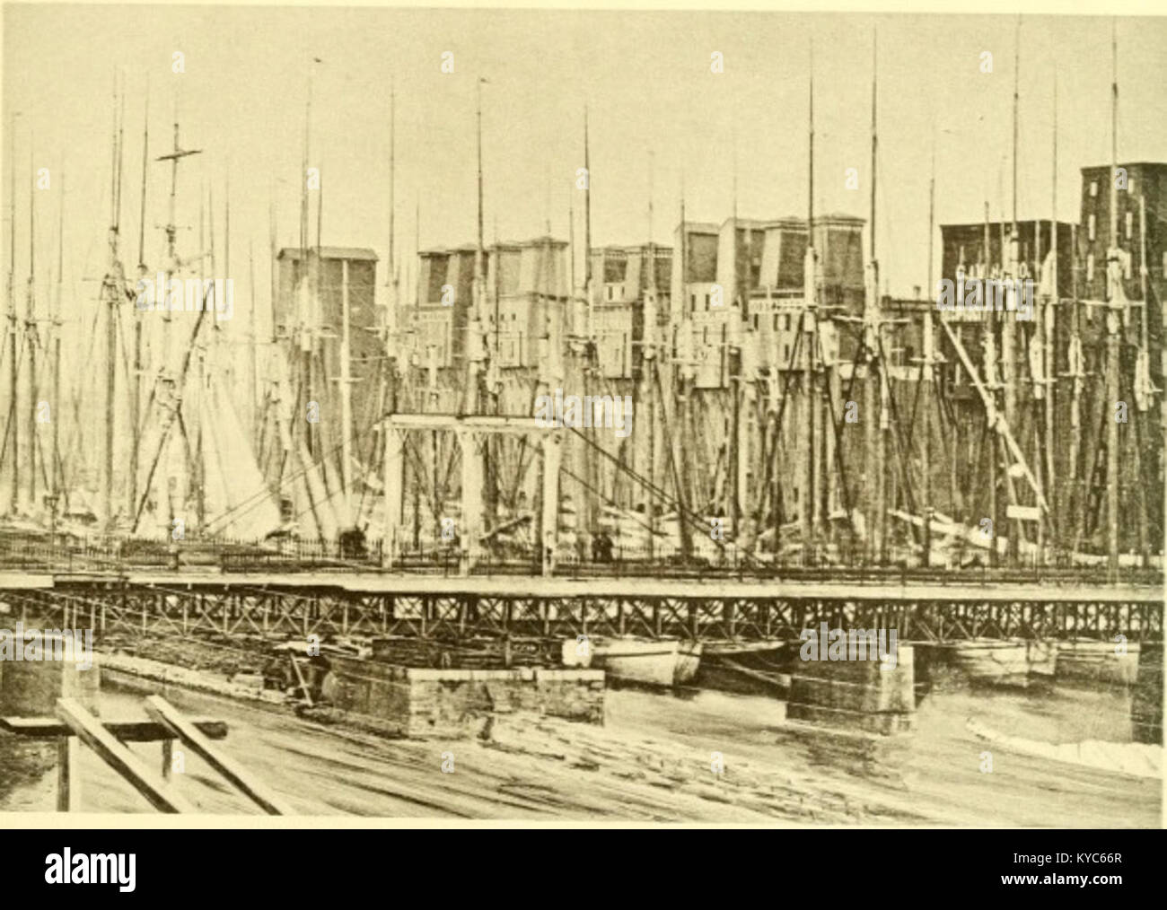 Oswego Harbor, 1889 Stock Photo