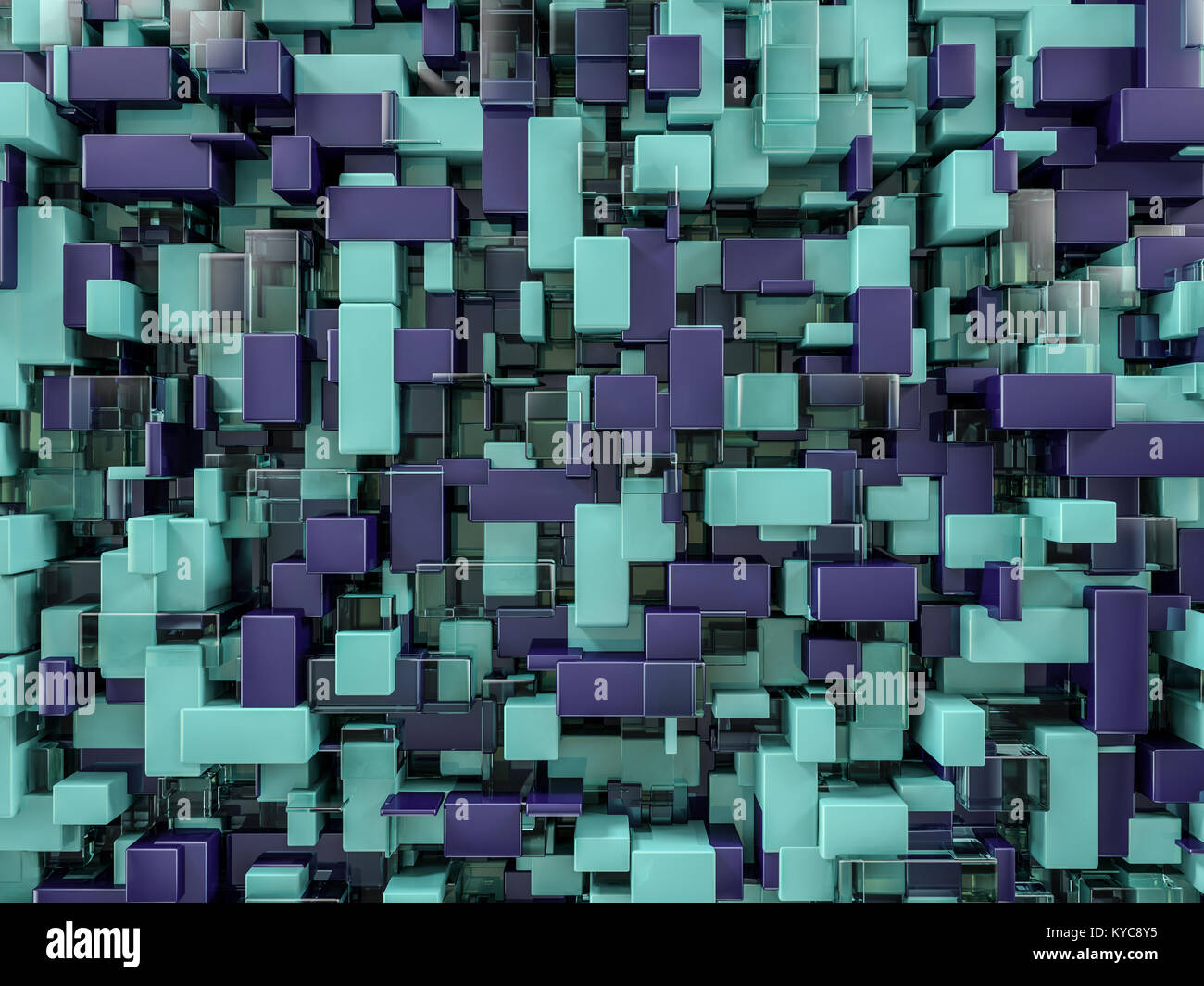 Abstract cubes background with glass. 3D rendering Stock Photo - Alamy