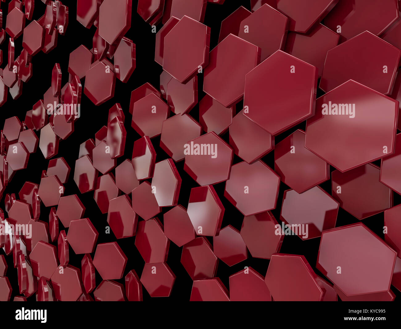 Hexagon abstract red background. 3D rendering Stock Photo - Alamy