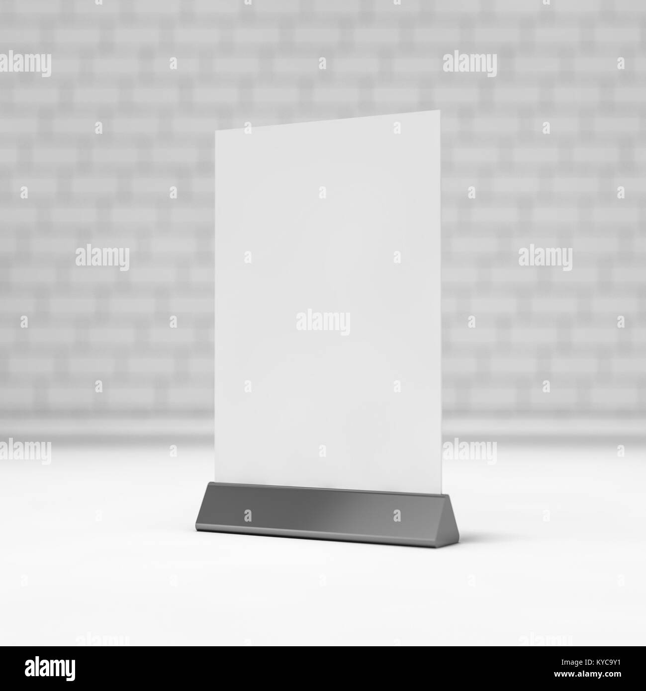 Table Tent isolated on white background. 3D rendering Stock Photo
