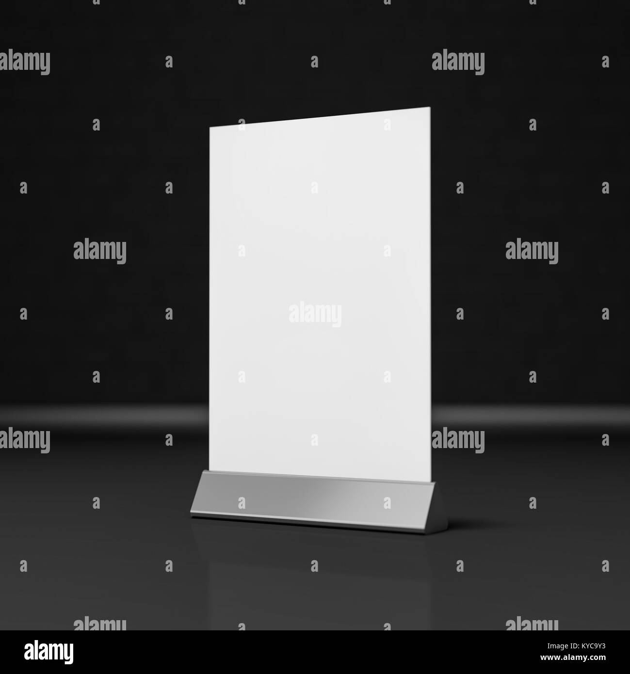 Table Tent isolated on black background. 3D rendering Stock Photo