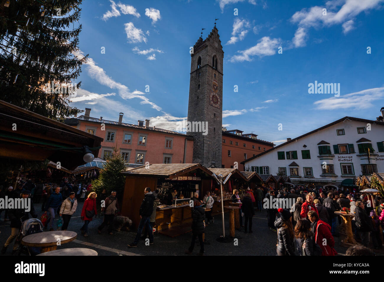 Christmas Market, Vipiteno, Sterzing, Bolzano, Trentino Alto Adige, Italy Stock Photo