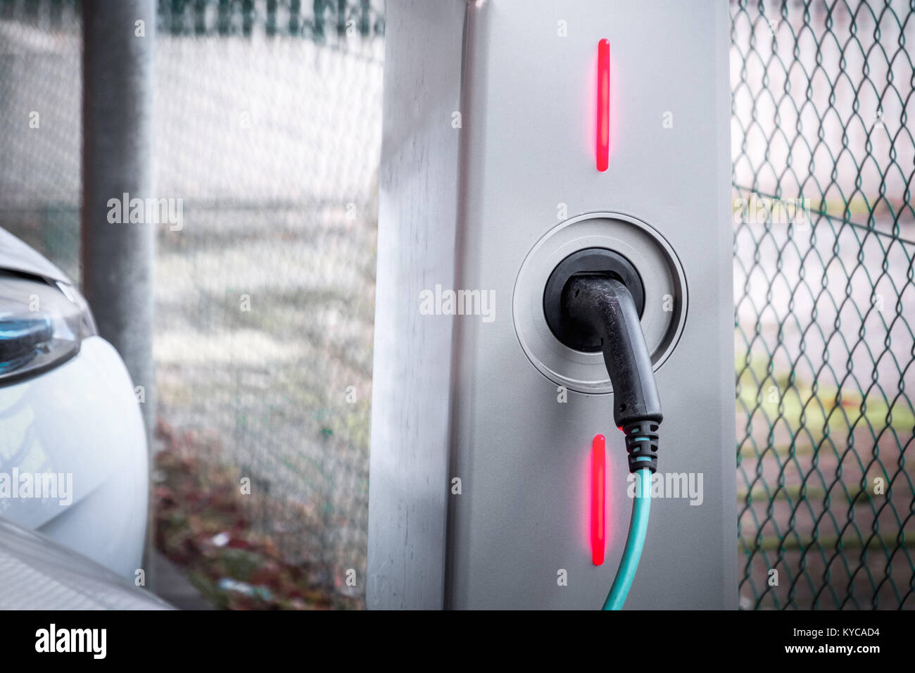 charging station electric car motor ecologically sustainable transportation Stock Photo