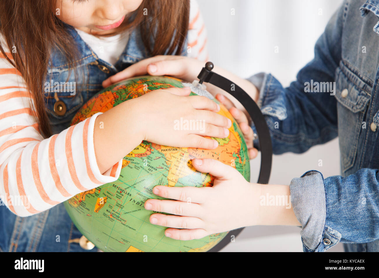 Kids on Geography Lesson Stock Photo