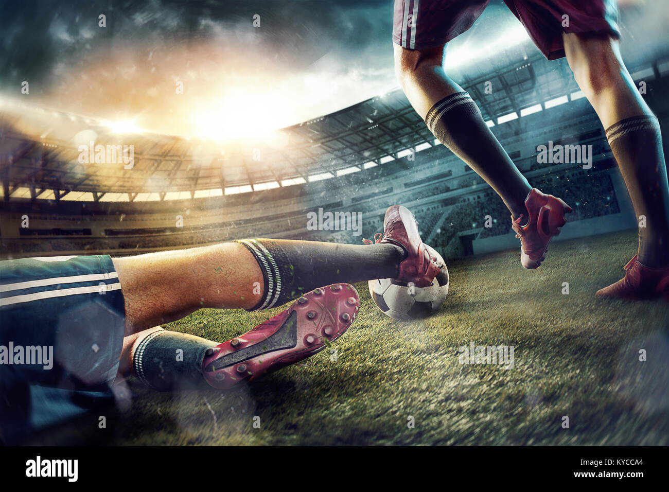 The Soccer Football Players At The Stadium In Motion Stock Photo Alamy the-soccer-football-players-at-the-stadium-in-motion-stock-photo-alamy