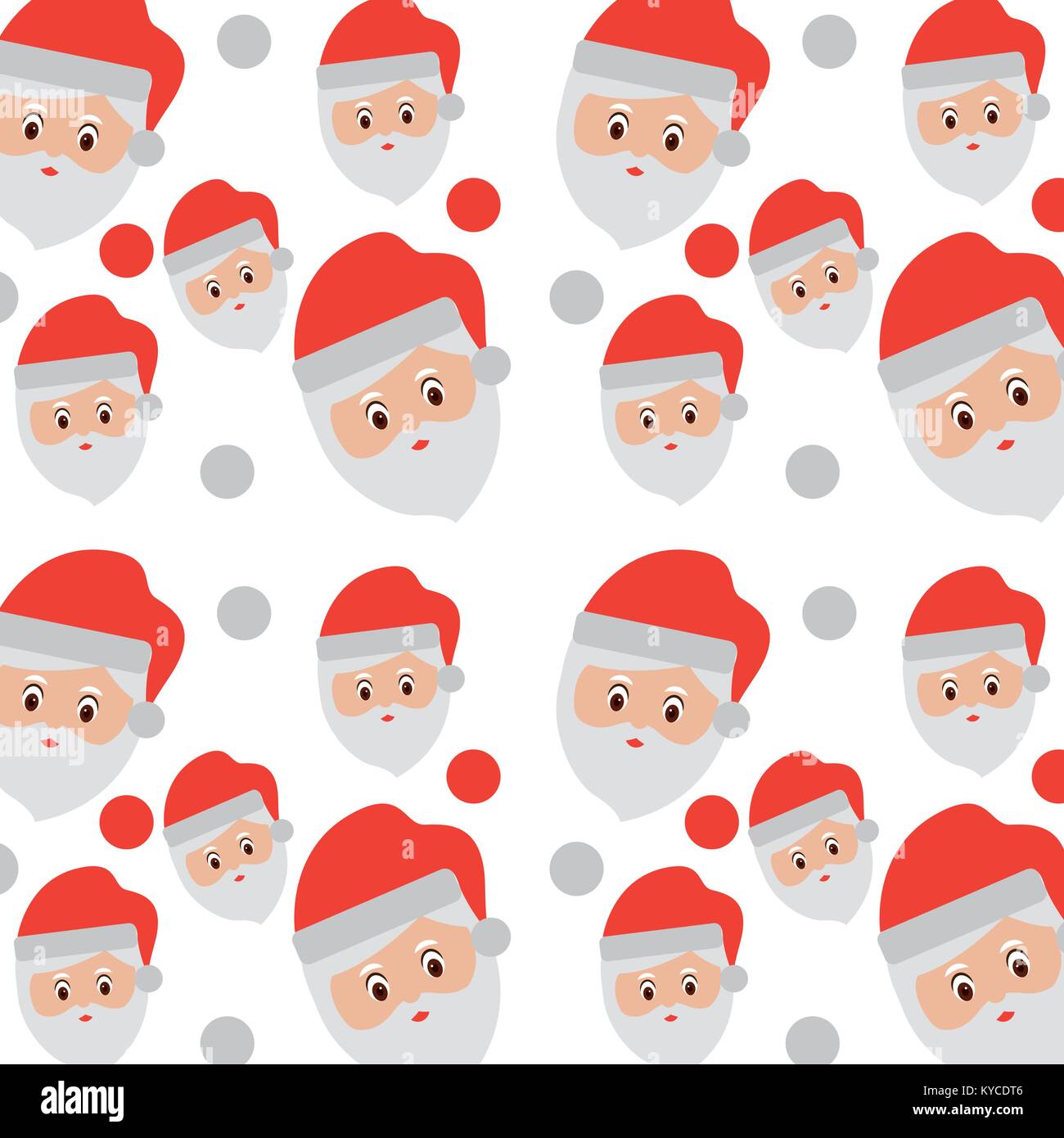 seamless pattern face santa claus snow falling vector illustration ...