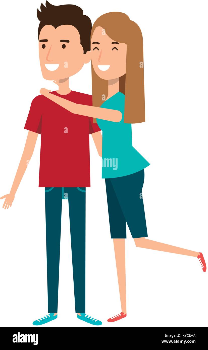 couple in love embraced vector illustration design Stock Vector Image ...